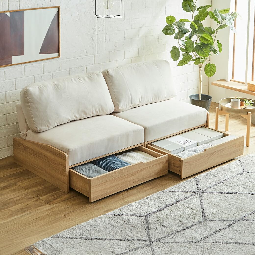 Amazon｜ネルコンシェルジュ 引き出し付きソファベッド 2人掛け 180cm